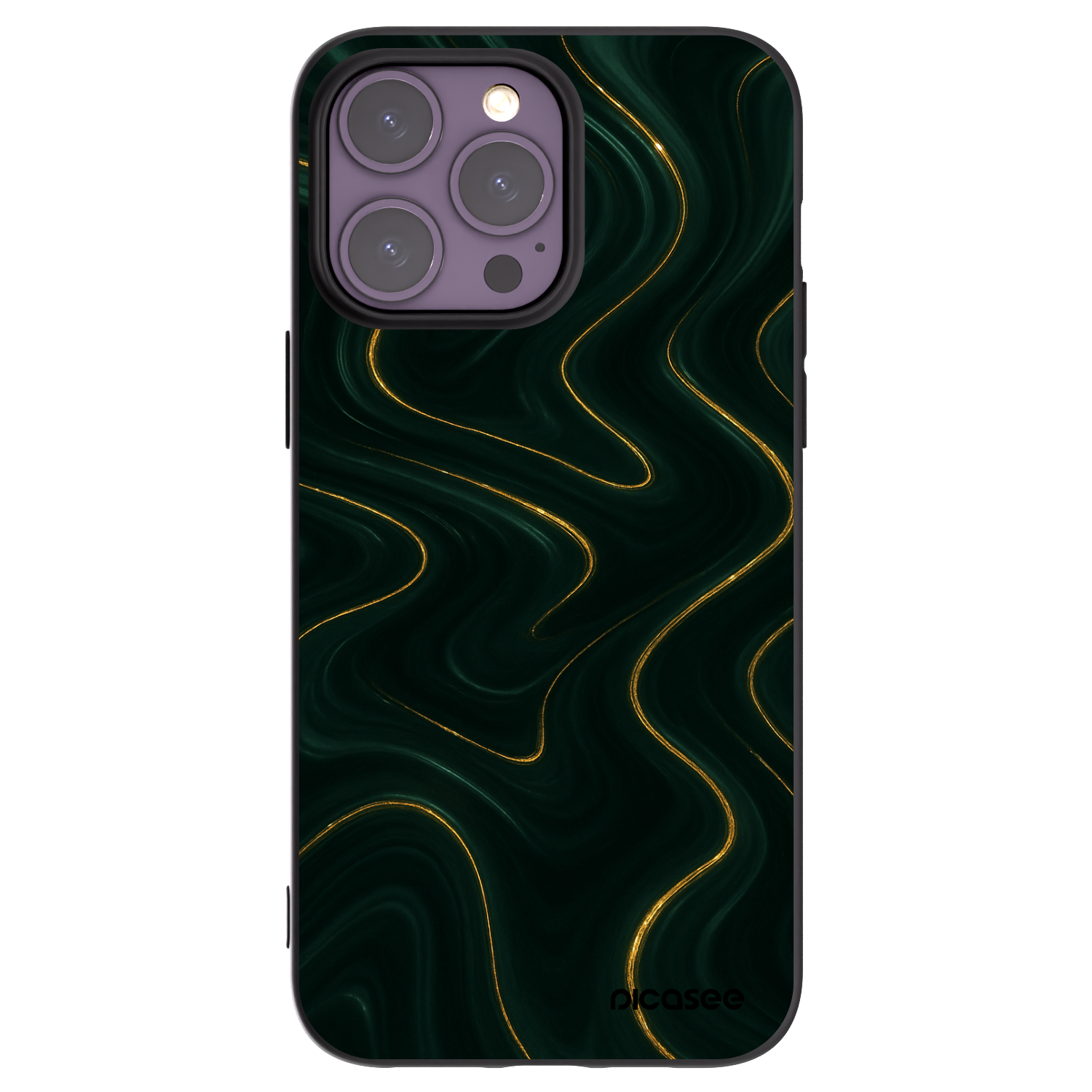 Picasee Μαύρη θήκη σιλικόνης για Apple iPhone 14 Pro Max - Vawes