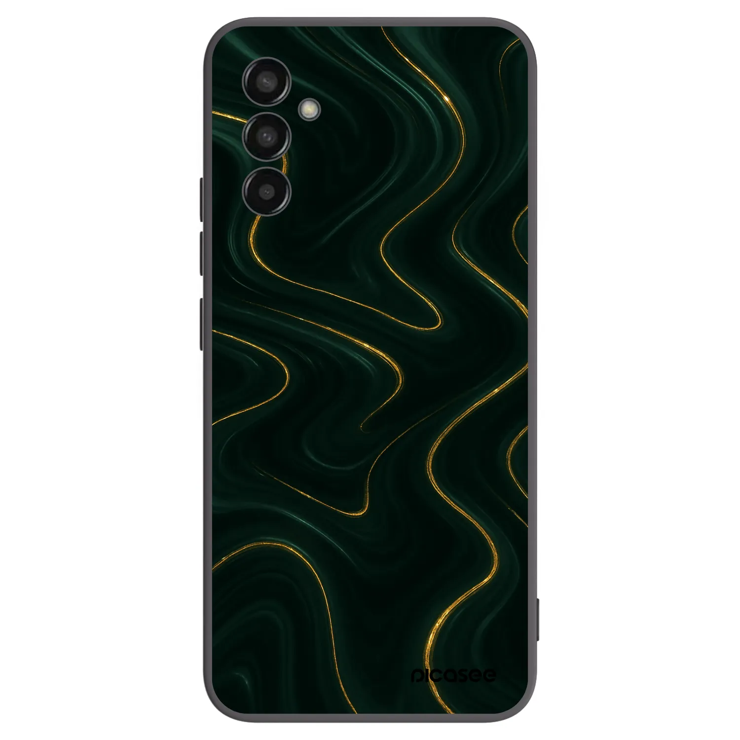 Picasee Μαύρη θήκη σιλικόνης για Samsung Galaxy M13 M135F - Vawes