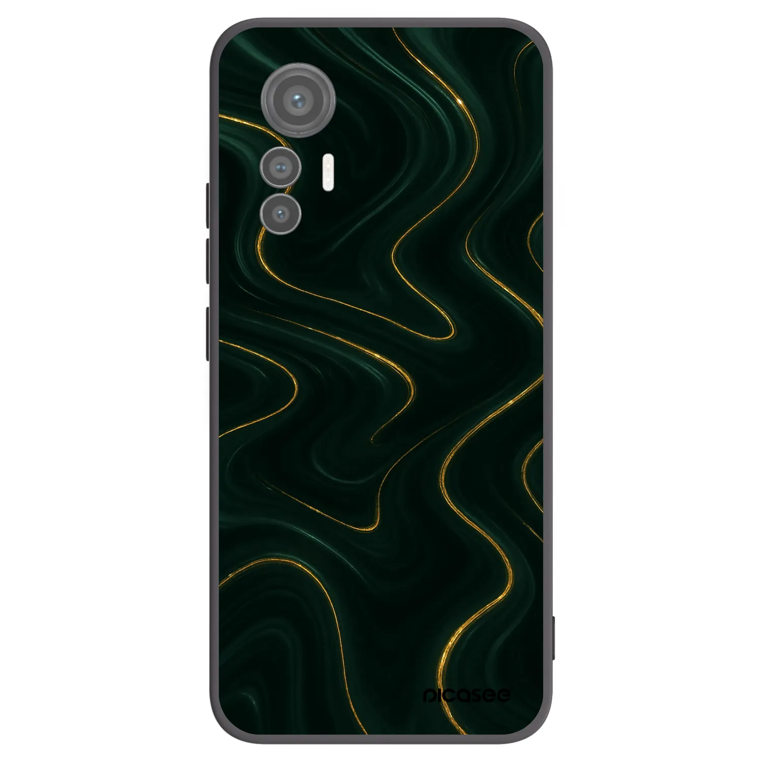 Picasee Μαύρη θήκη σιλικόνης για Xiaomi 12 Lite - Vawes