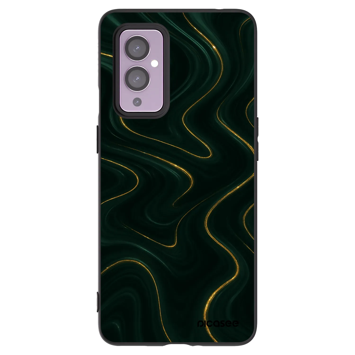 Picasee Μαύρη θήκη σιλικόνης για OnePlus 9 - Vawes