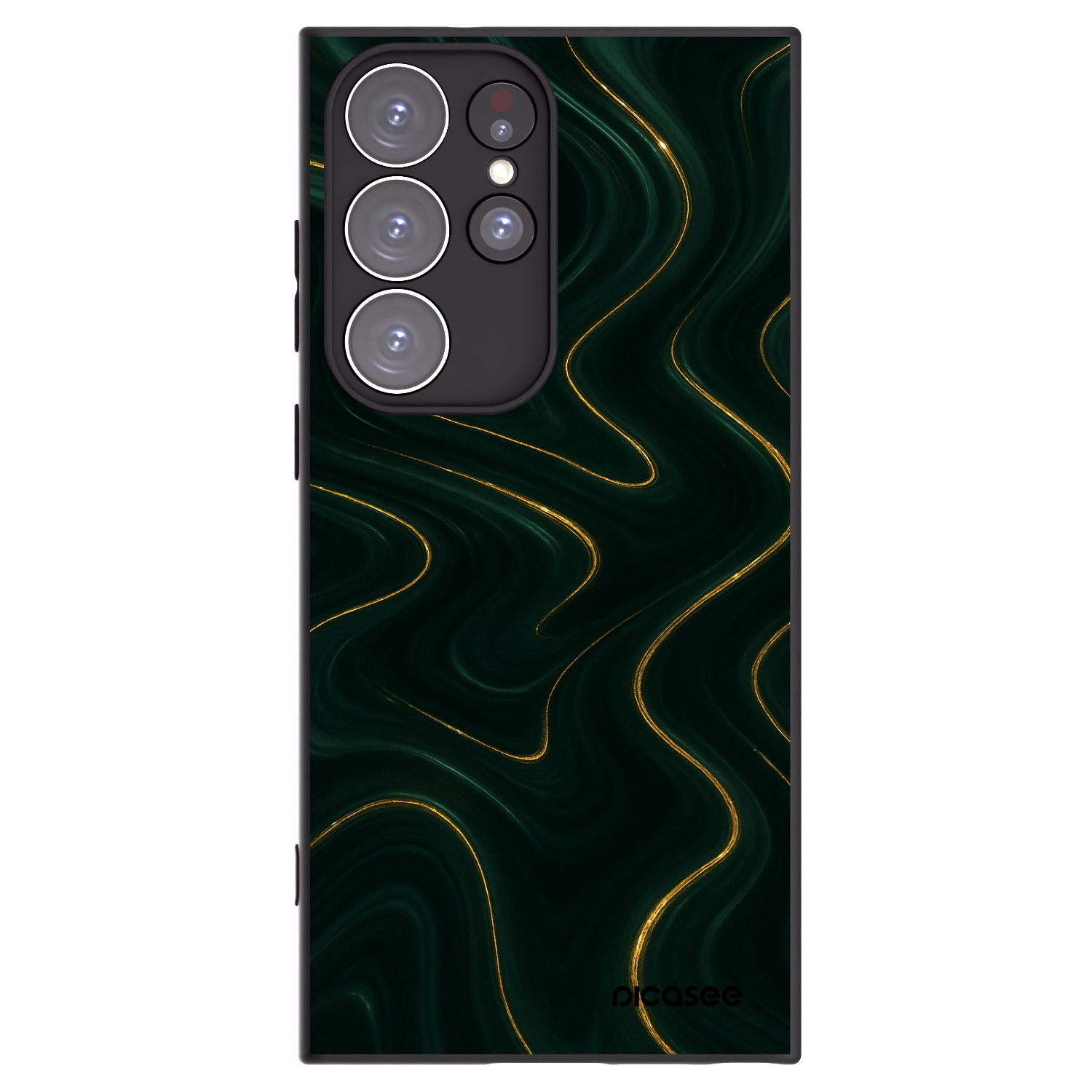 Picasee Μαύρη θήκη σιλικόνης για Samsung Galaxy S23 Ultra 5G - Vawes