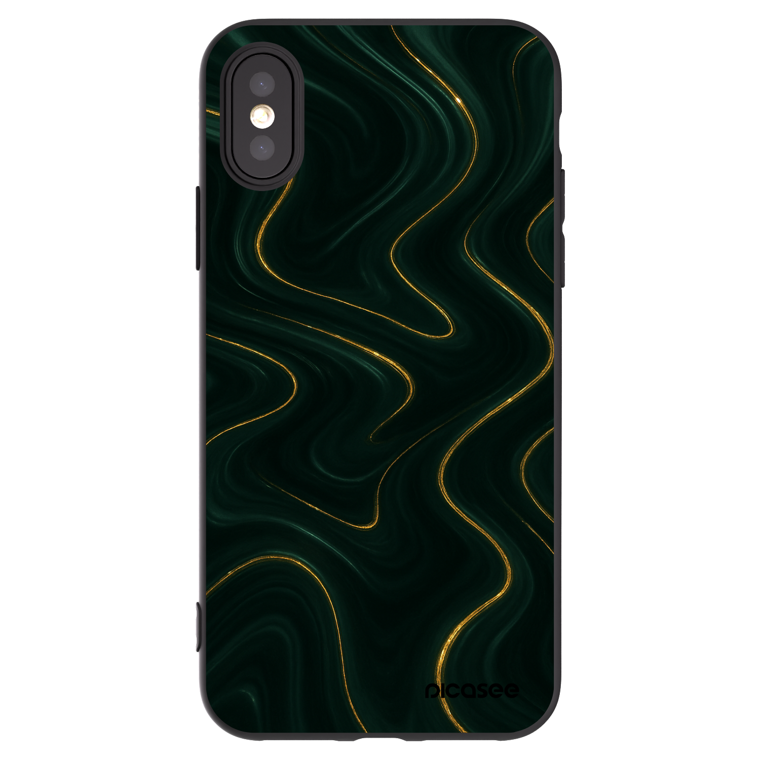 Picasee Μαύρη θήκη σιλικόνης για Apple iPhone X/XS - Vawes
