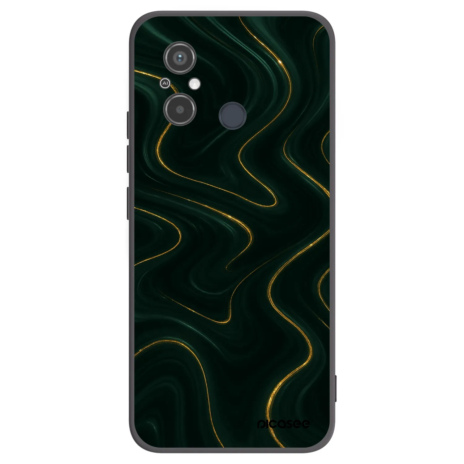 Picasee Μαύρη θήκη σιλικόνης για Xiaomi Redmi 12C - Vawes