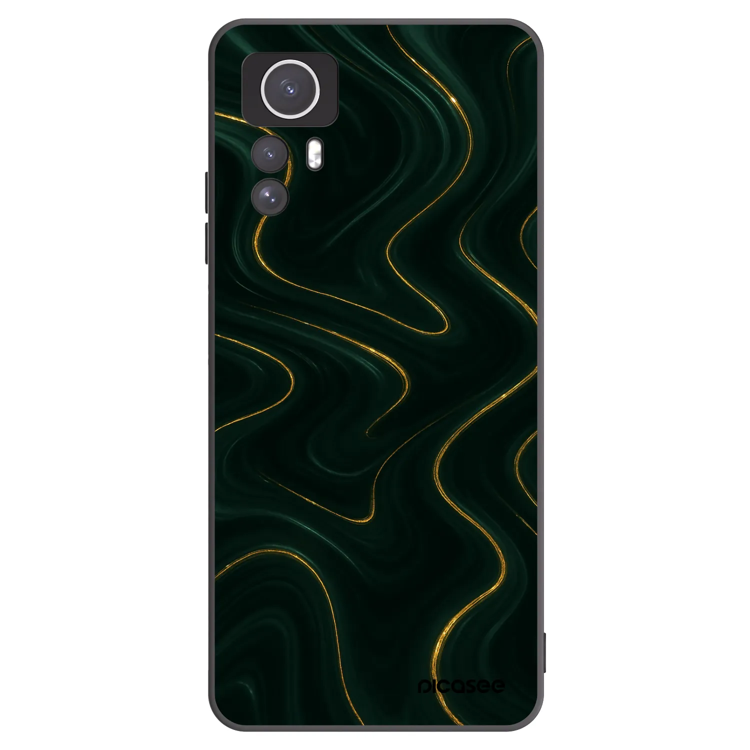 Picasee Μαύρη θήκη σιλικόνης για Xiaomi Redmi Note 12S - Vawes