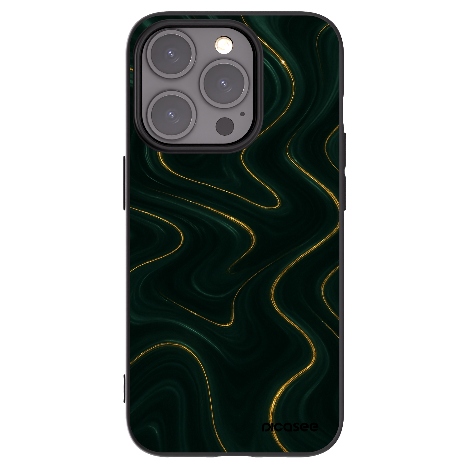 Picasee Μαύρη θήκη σιλικόνης για Apple iPhone 15 Pro - Vawes