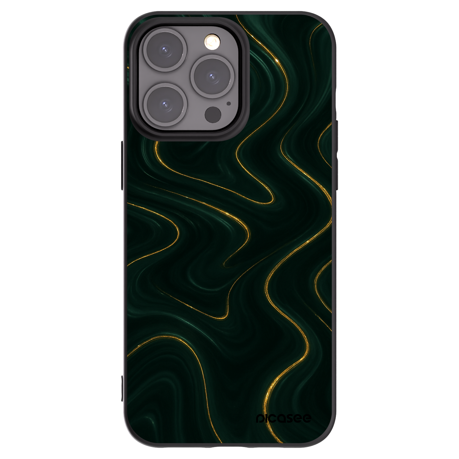 Picasee Μαύρη θήκη σιλικόνης για Apple iPhone 15 Pro Max - Vawes