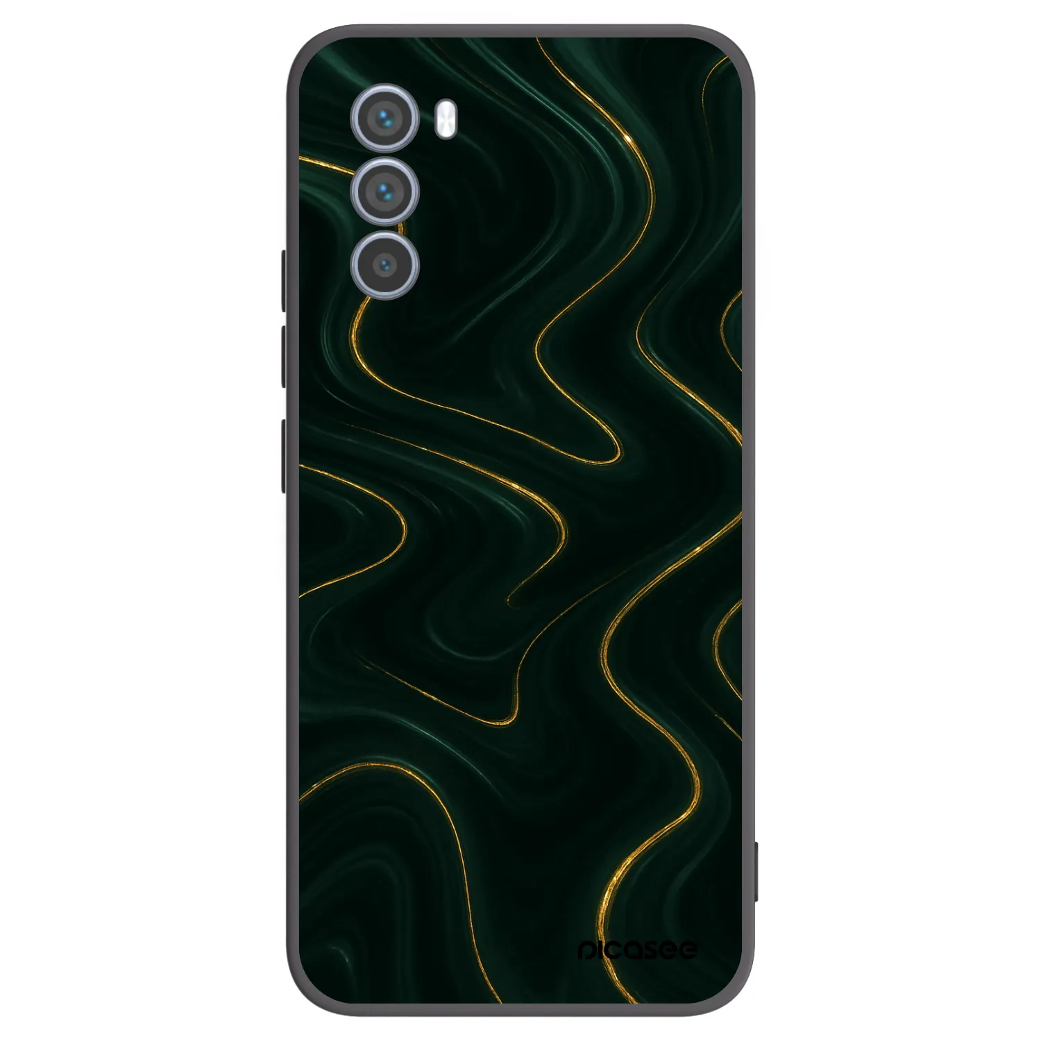 Picasee Μαύρη θήκη σιλικόνης για Motorola Moto G62 - Vawes