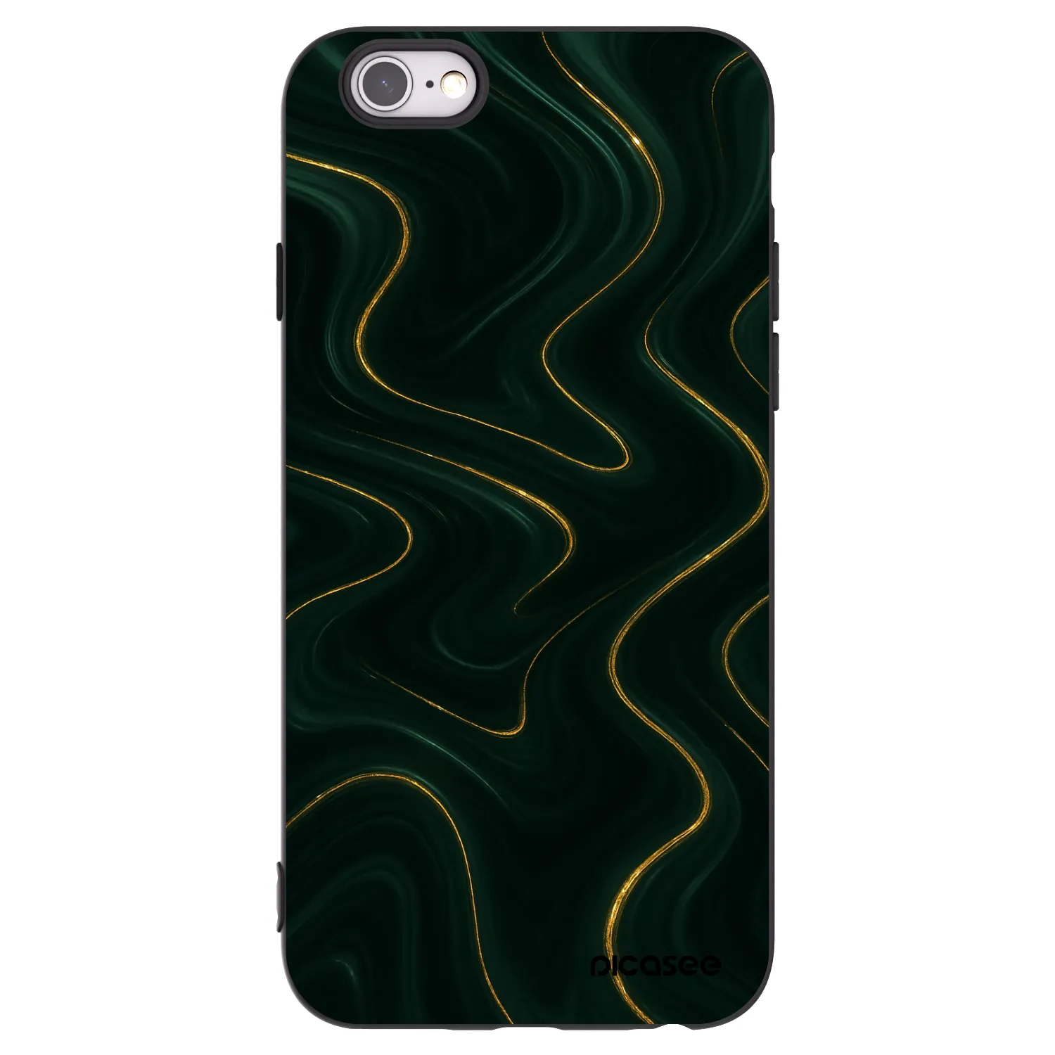 Picasee Μαύρη θήκη σιλικόνης για Apple iPhone 6/6S - Vawes