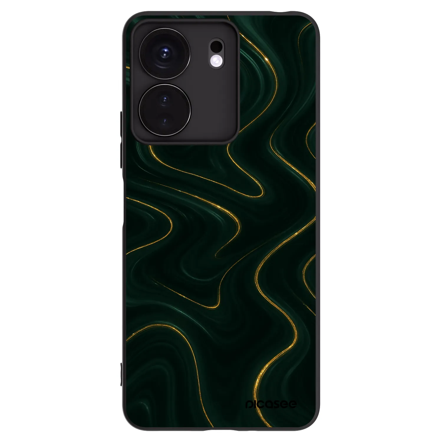 Picasee Μαύρη θήκη σιλικόνης για Xiaomi Redmi 13C 4G - Vawes