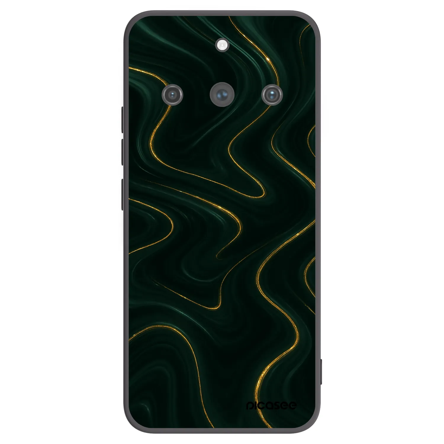 Picasee Μαύρη θήκη σιλικόνης για Realme 11 Pro+ - Vawes