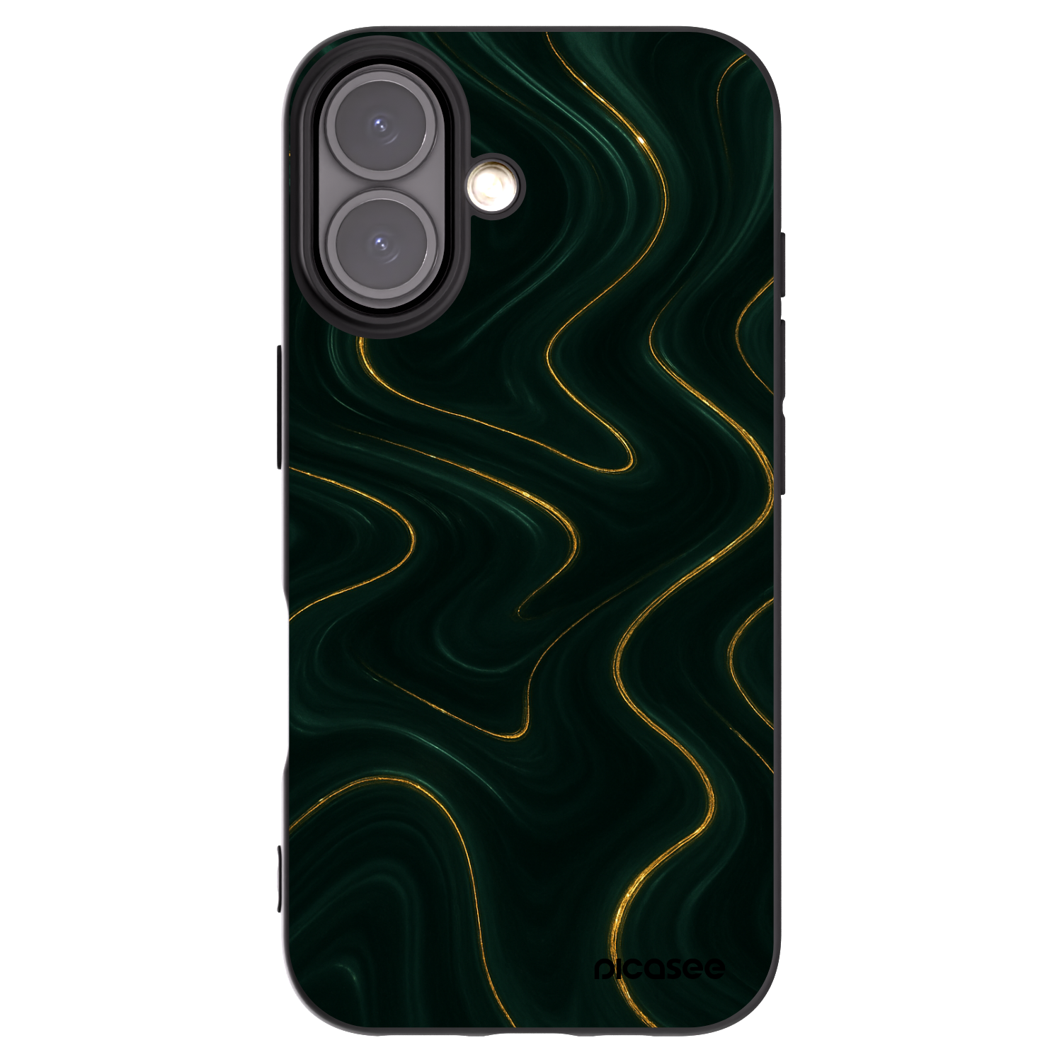 Picasee Μαύρη θήκη σιλικόνης για Apple iPhone 16 - Vawes
