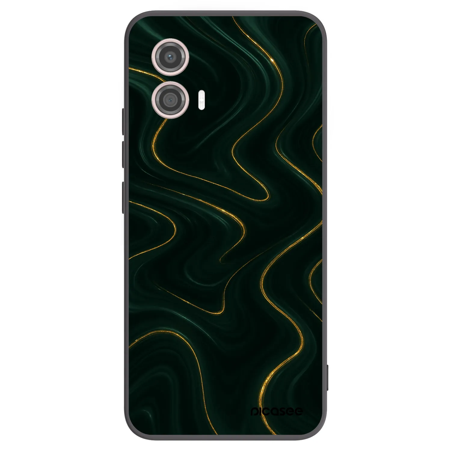 Picasee Μαύρη θήκη σιλικόνης για Motorola Moto G53 5G - Vawes