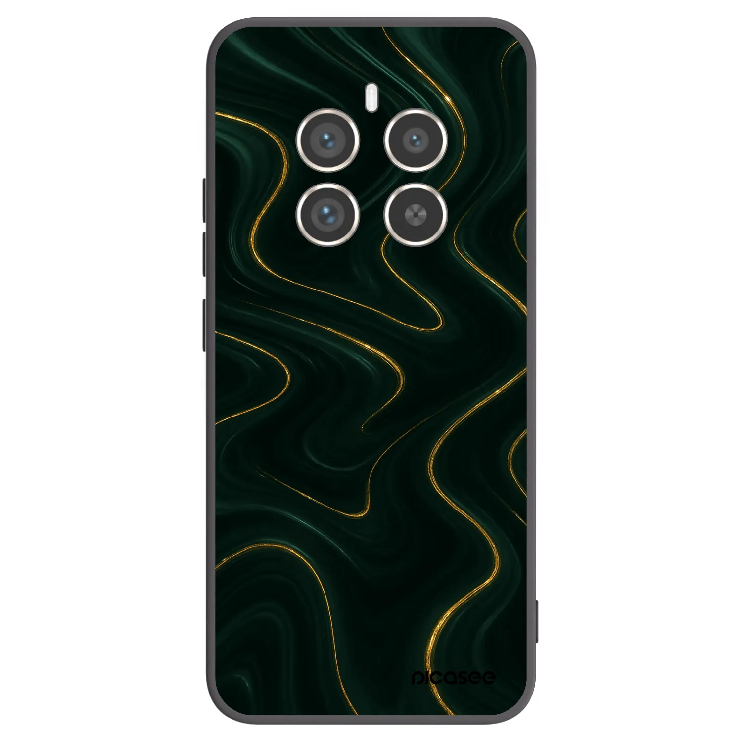 Picasee Μαύρη θήκη σιλικόνης για Realme 12 Pro 5G - Vawes