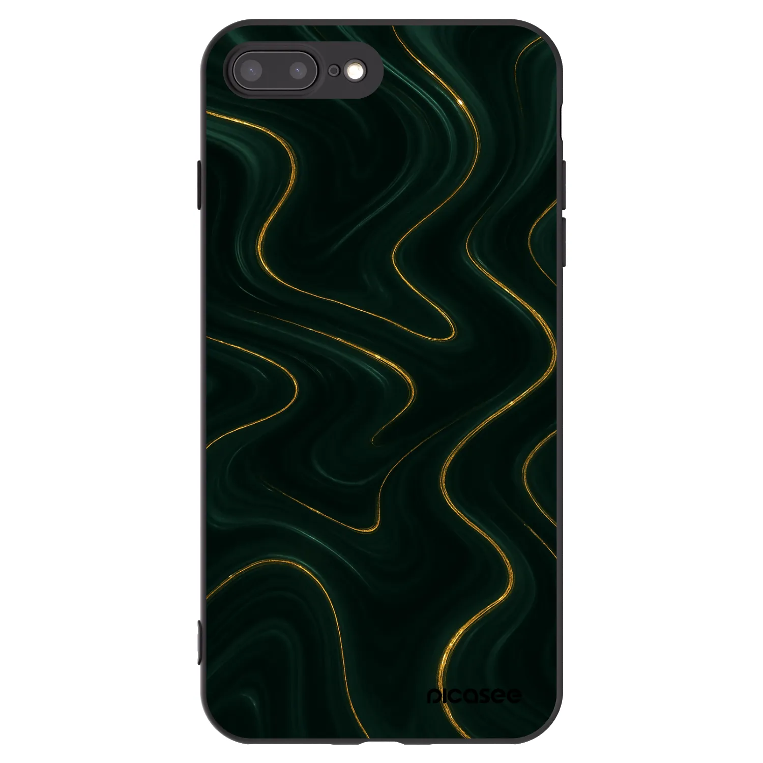 Picasee Μαύρη θήκη σιλικόνης για Apple iPhone 7 Plus - Vawes