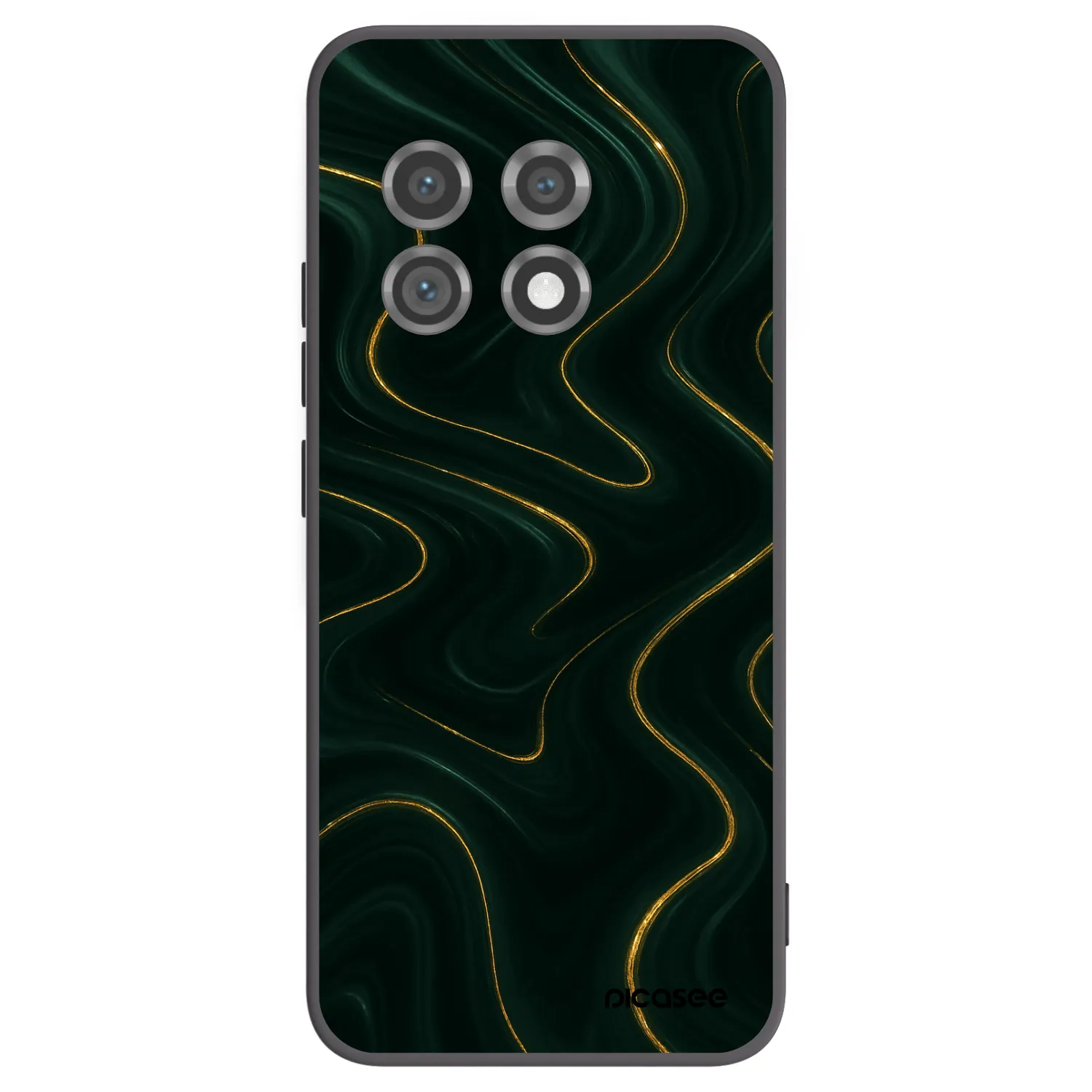 Picasee Μαύρη θήκη σιλικόνης για OnePlus 11 5G - Vawes