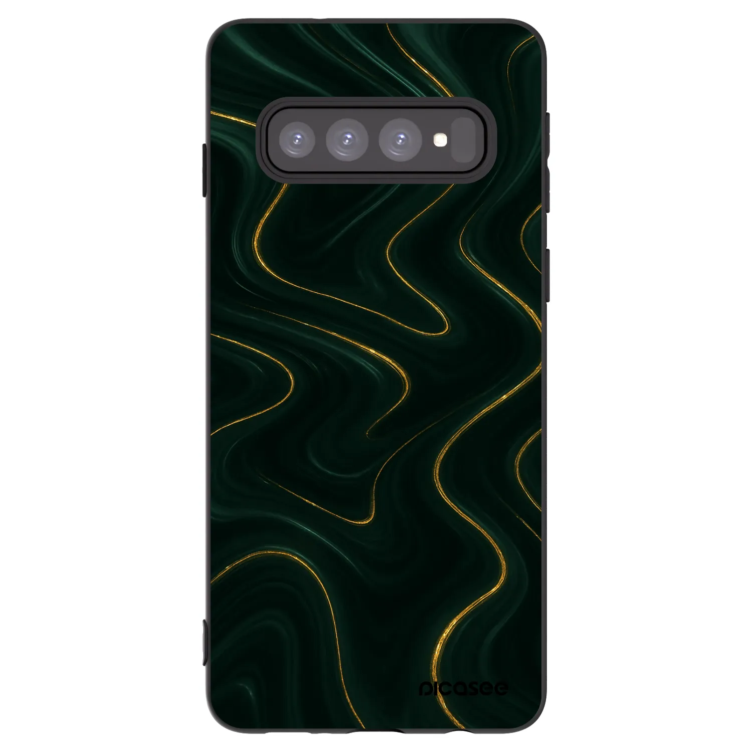 Picasee Μαύρη θήκη σιλικόνης για Samsung Galaxy S10 G973 - Vawes