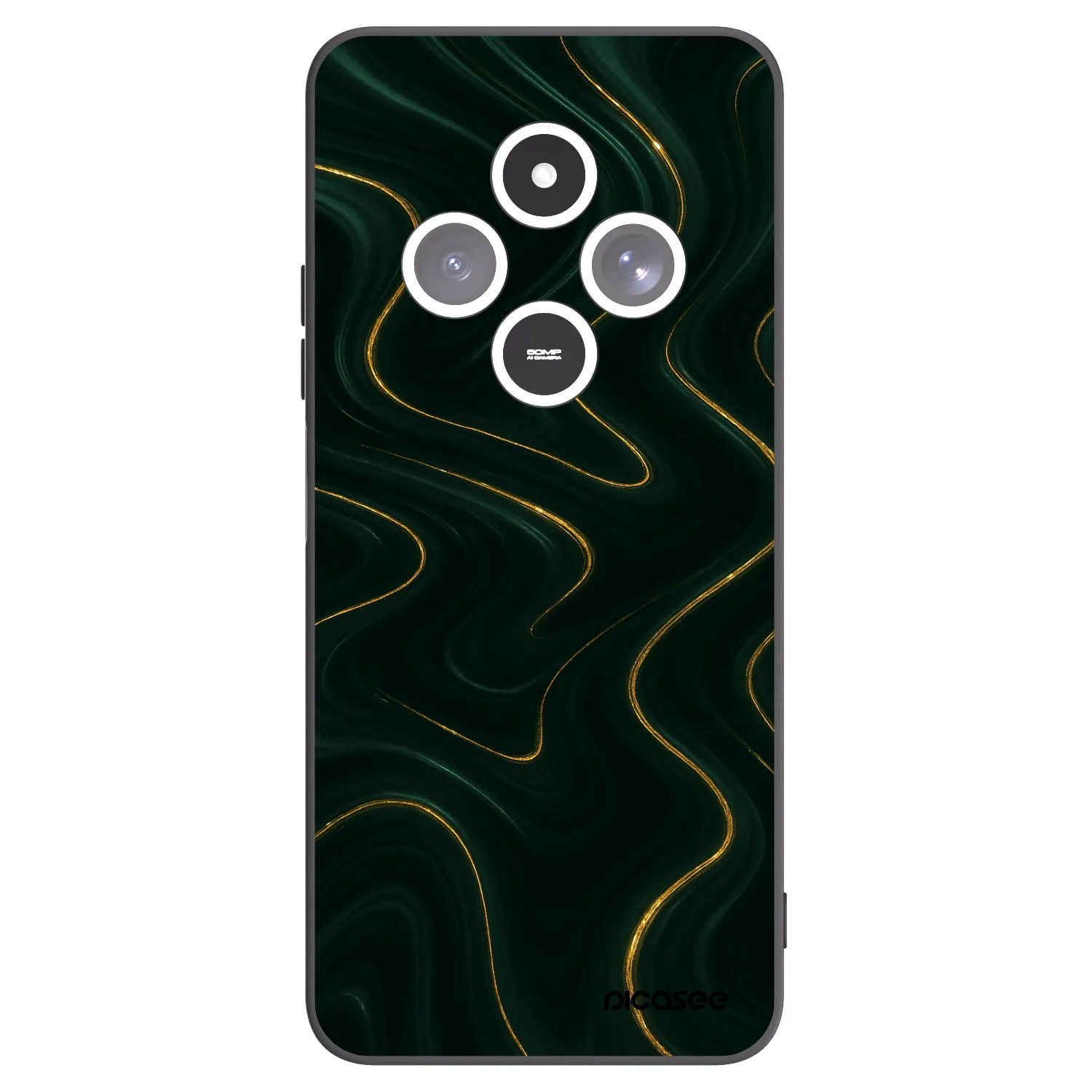 Picasee Μαύρη θήκη σιλικόνης για Xiaomi Redmi 14C - Vawes