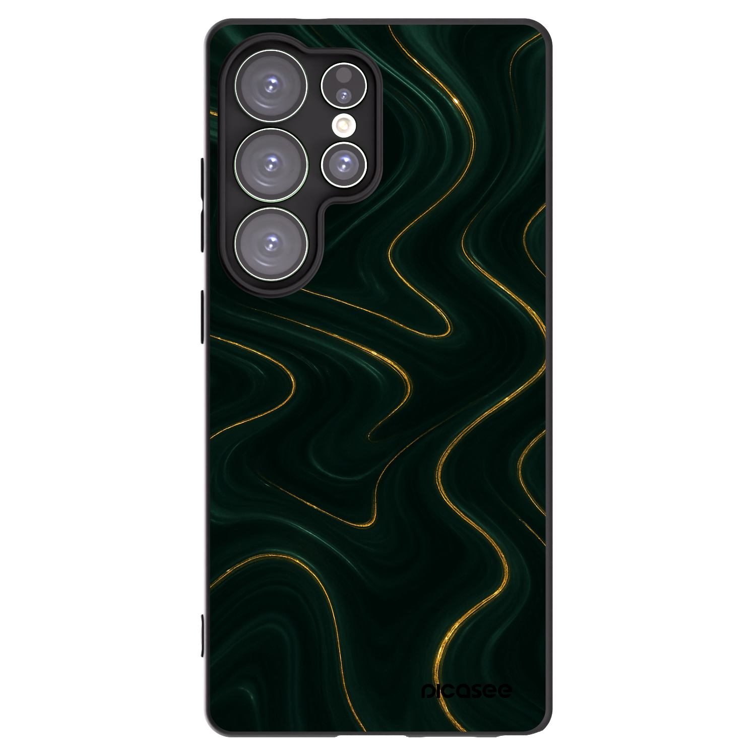 Picasee Μαύρη θήκη σιλικόνης για Samsung Galaxy S25 Ultra 5G - Vawes