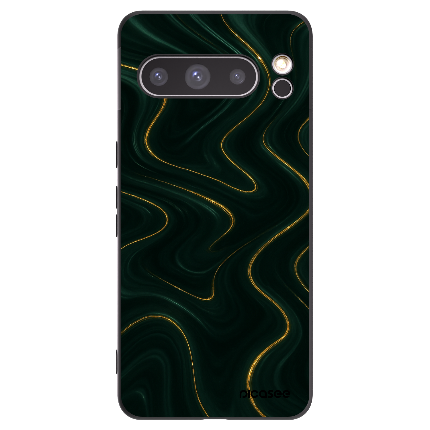 Picasee Μαύρη θήκη σιλικόνης για Google Pixel 8 Pro - Vawes
