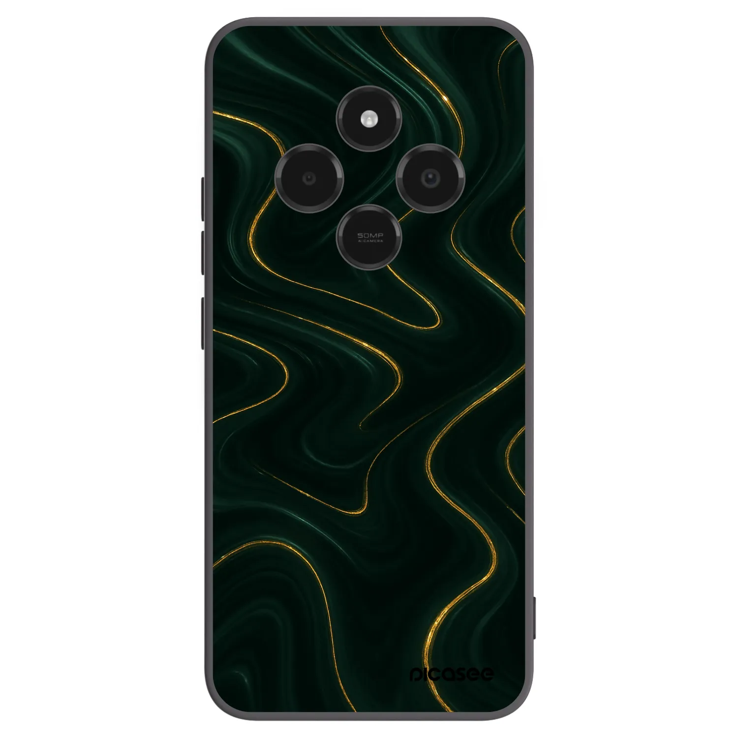 Picasee Μαύρη θήκη σιλικόνης για Xiaomi Poco C75 - Vawes