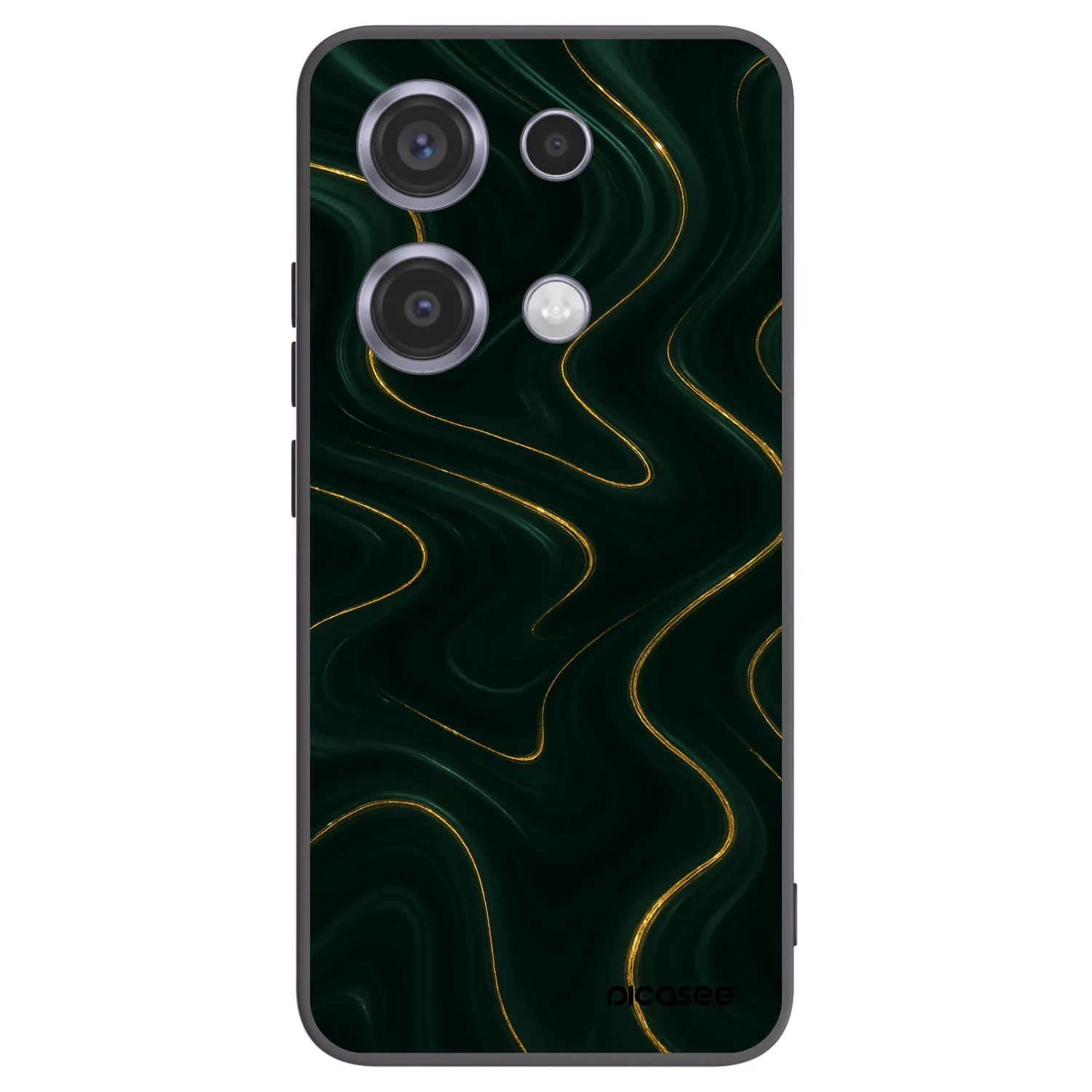 Picasee Μαύρη θήκη σιλικόνης για Xiaomi Redmi Note 14S - Vawes