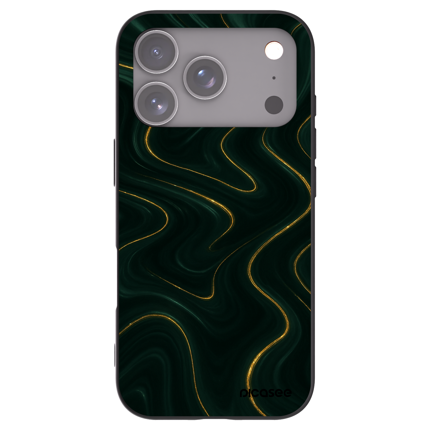 Picasee Μαύρη θήκη σιλικόνης για Apple iPhone 17 Pro - Vawes