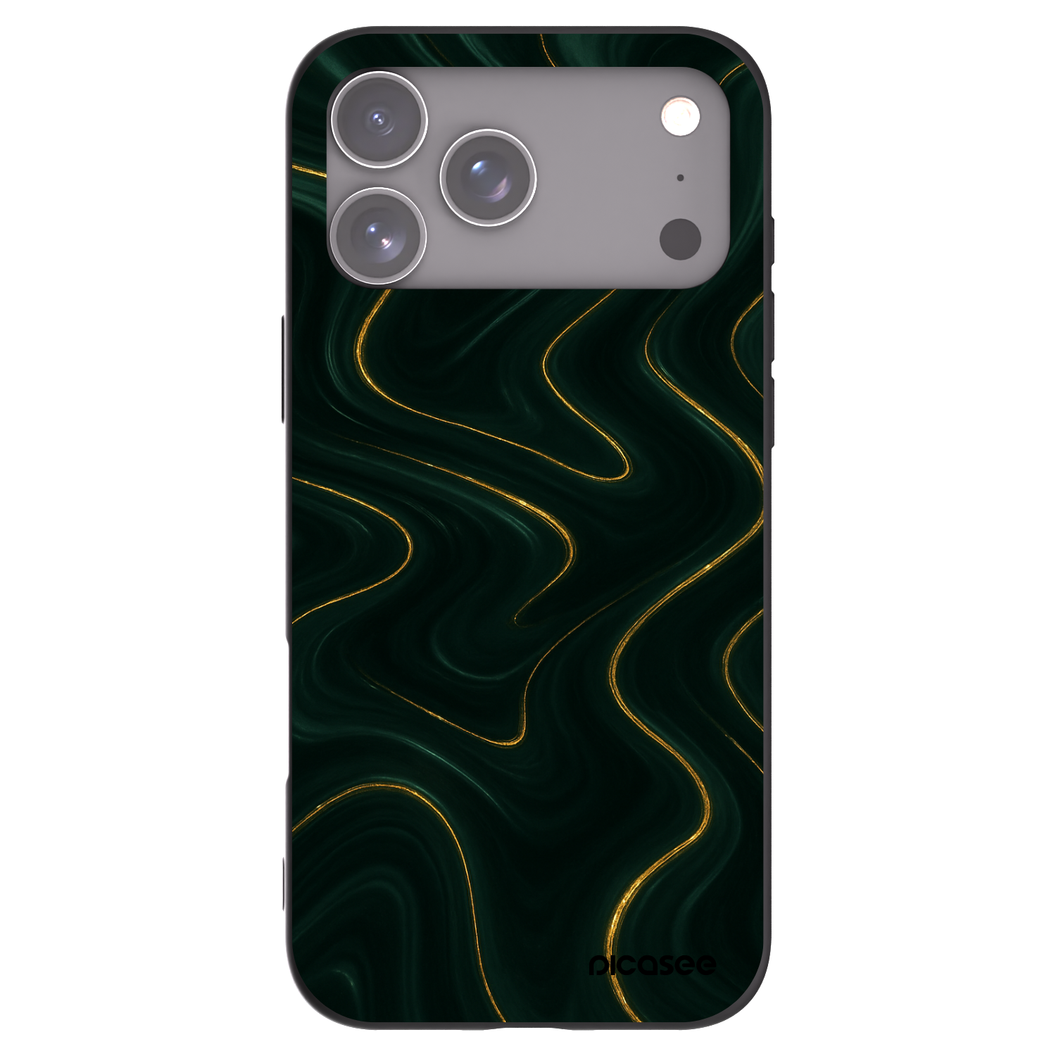 Picasee Μαύρη θήκη σιλικόνης για Apple iPhone 17 Pro Max - Vawes