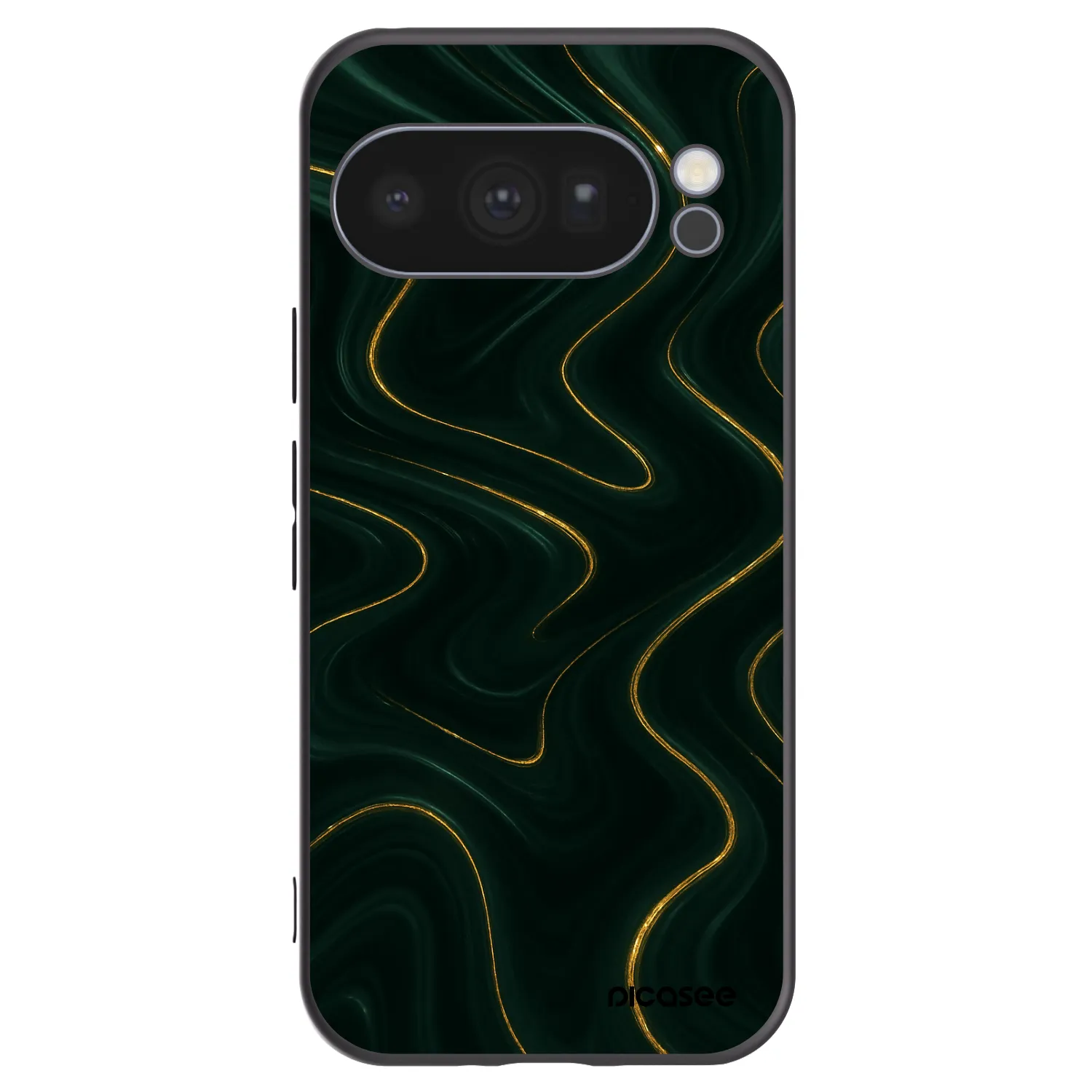 Picasee Μαύρη θήκη σιλικόνης για Google Pixel 10 Pro - Vawes