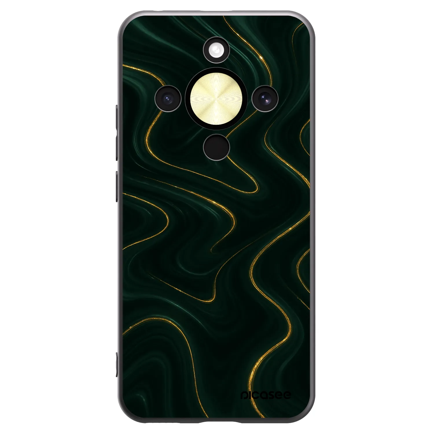 Picasee Μαύρη θήκη σιλικόνης για Honor Magic8 Lite 5G - Vawes