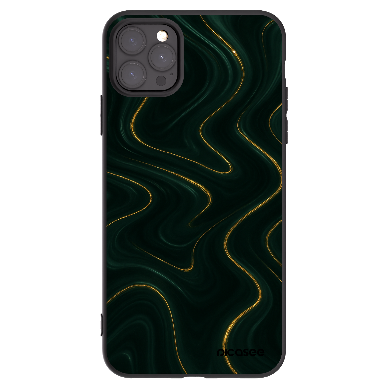 Picasee Μαύρη θήκη σιλικόνης για Apple iPhone 11 Pro Max - Vawes