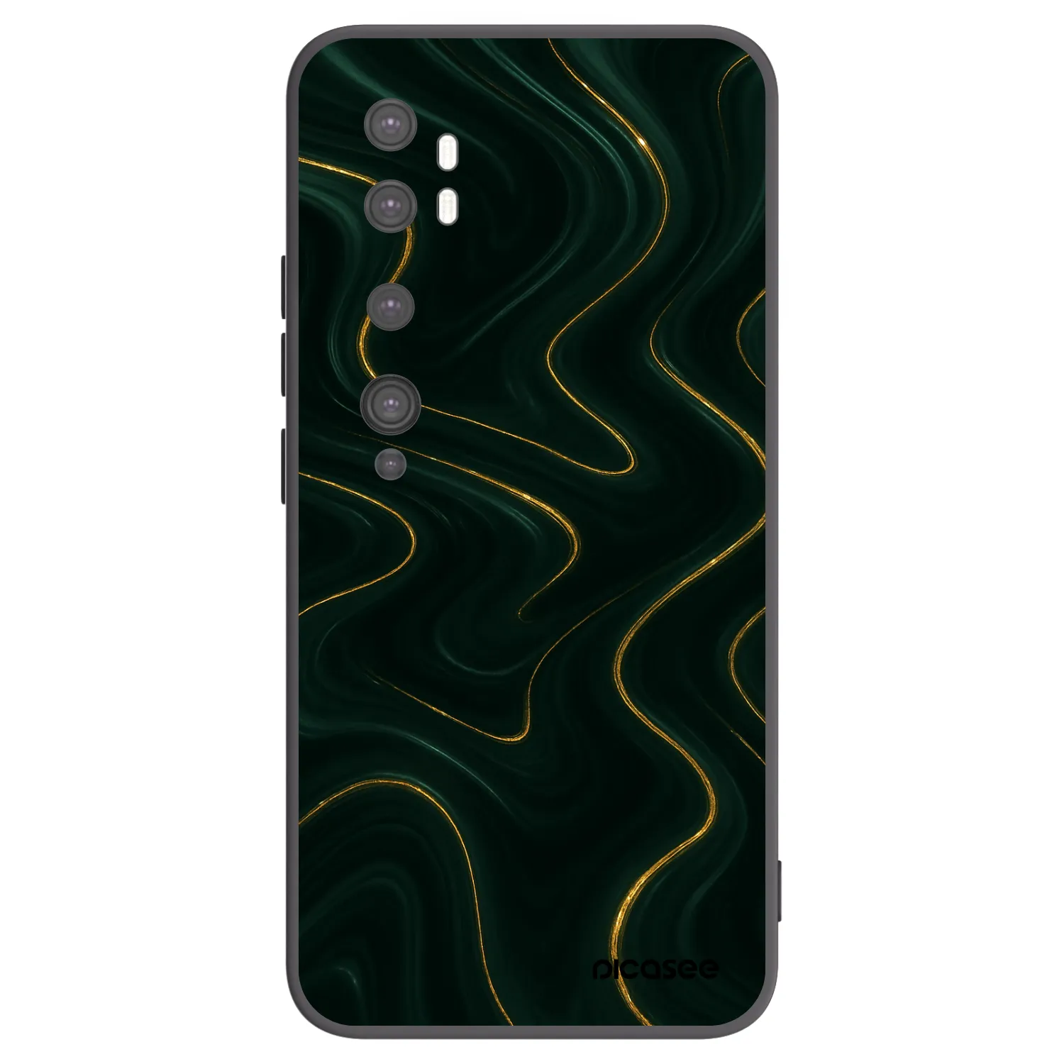 Picasee Μαύρη θήκη σιλικόνης για Xiaomi Mi Note 10 (Pro) - Vawes