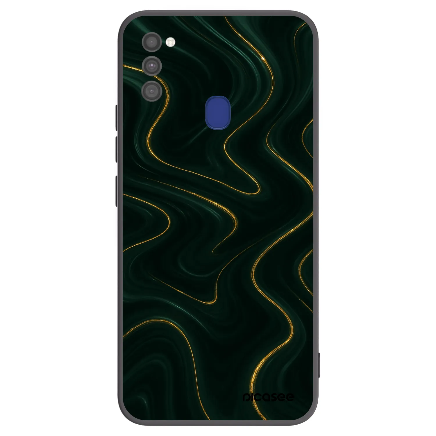 Picasee Μαύρη θήκη σιλικόνης για Samsung Galaxy M21 M215F - Vawes