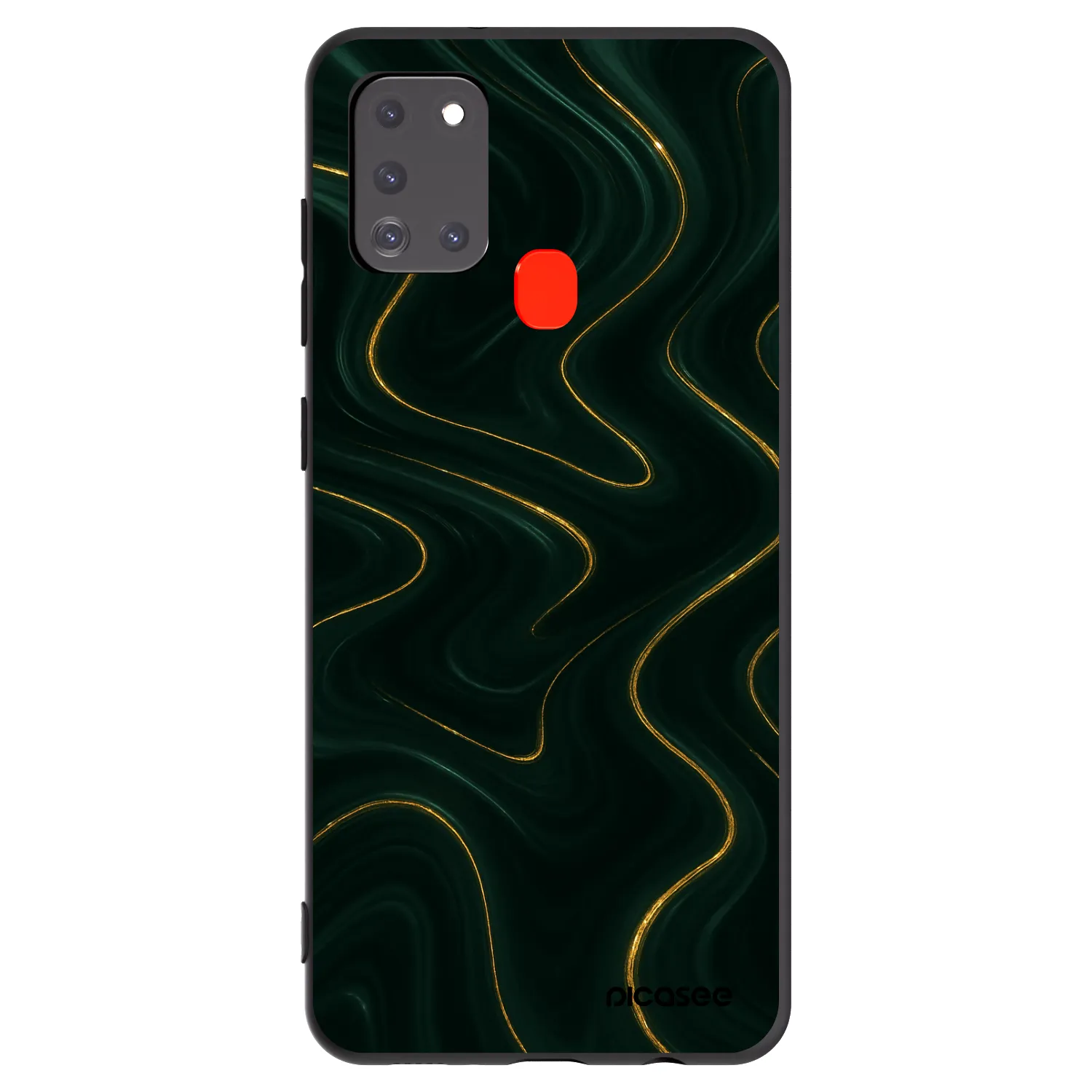 Picasee Μαύρη θήκη σιλικόνης για Samsung Galaxy A21s - Vawes