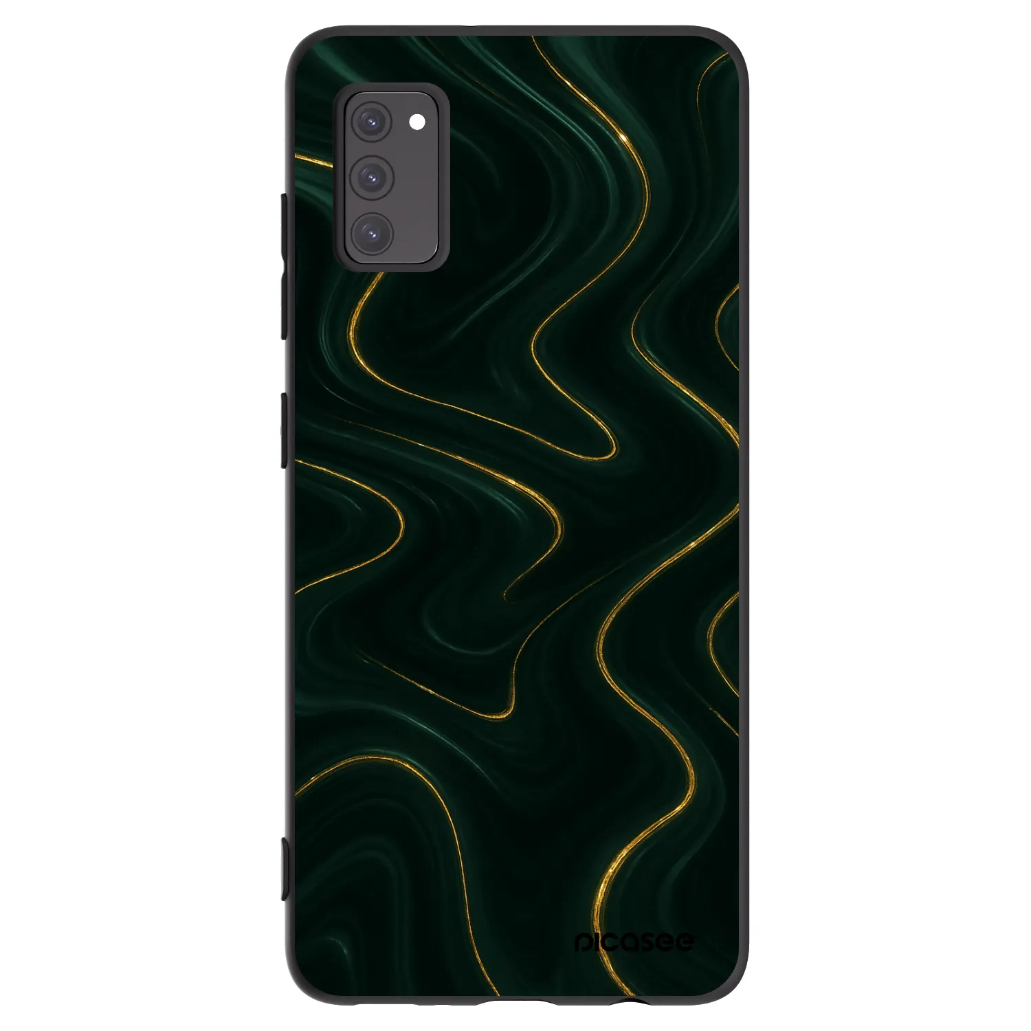 Picasee Μαύρη θήκη σιλικόνης για Samsung Galaxy A41 A415F - Vawes