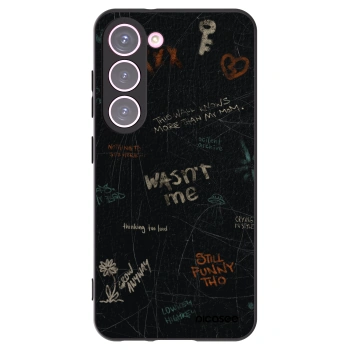 Picasee Μαύρη θήκη σιλικόνης για Samsung Galaxy S23 5G - CONFESSION