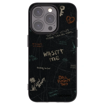 Picasee Μαύρη θήκη σιλικόνης για Apple iPhone 15 Pro - CONFESSION