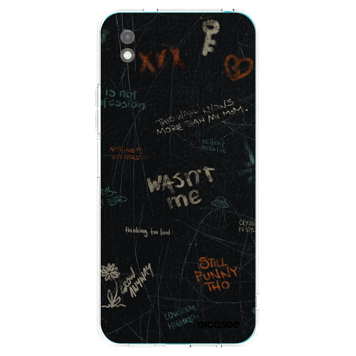 Picasee Μαύρη θήκη σιλικόνης για Xiaomi Redmi 9A - CONFESSION