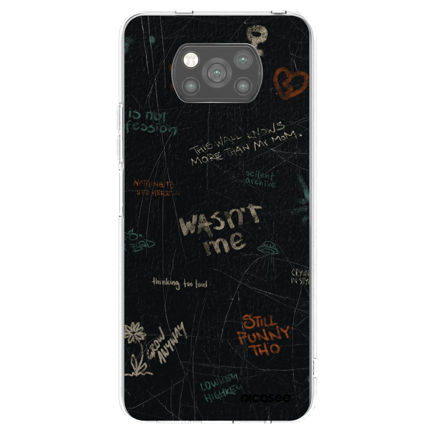 Picasee Μαύρη θήκη σιλικόνης για Xiaomi Poco X3 - CONFESSION
