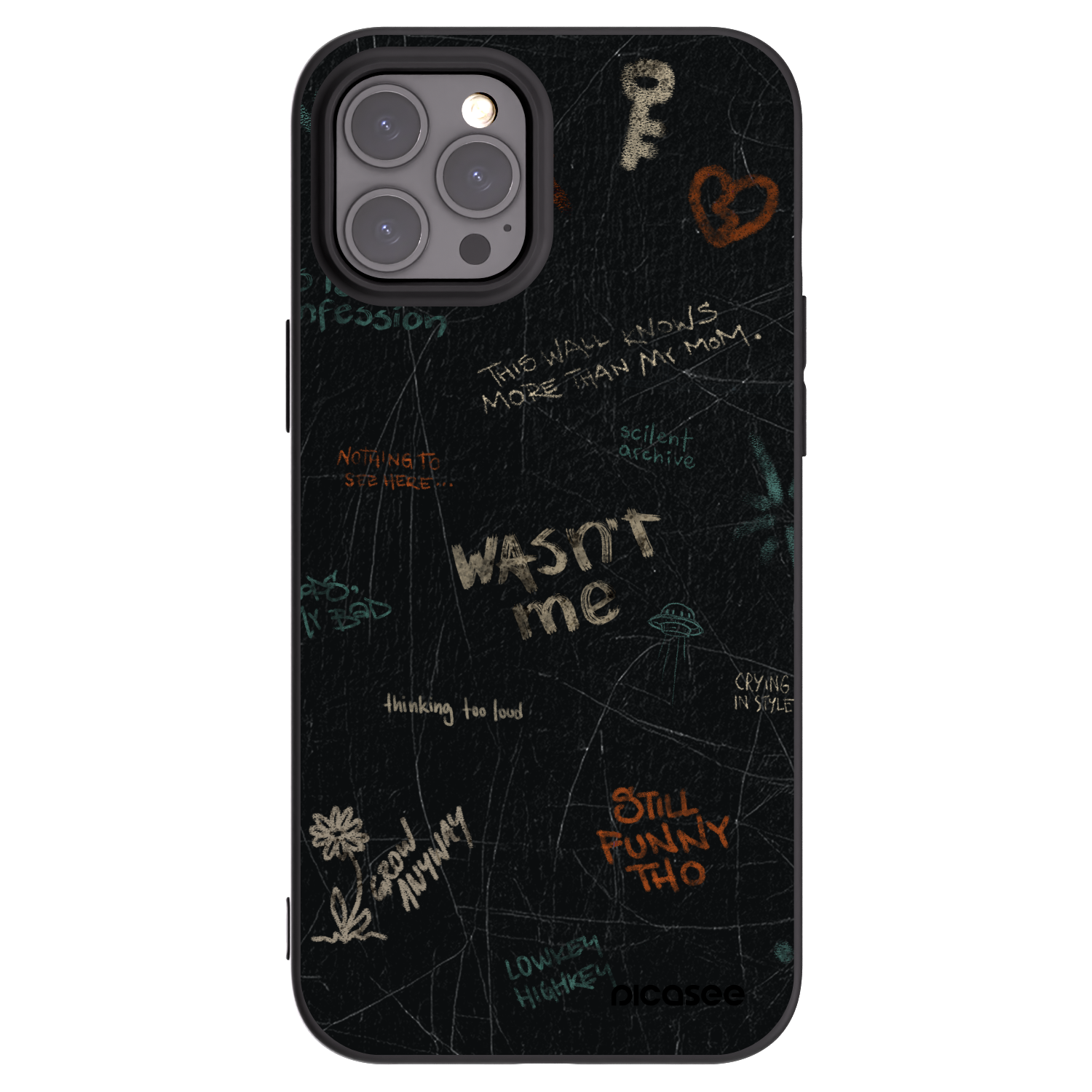 Picasee Μαύρη θήκη σιλικόνης για Apple iPhone 12 Pro Max - CONFESSION