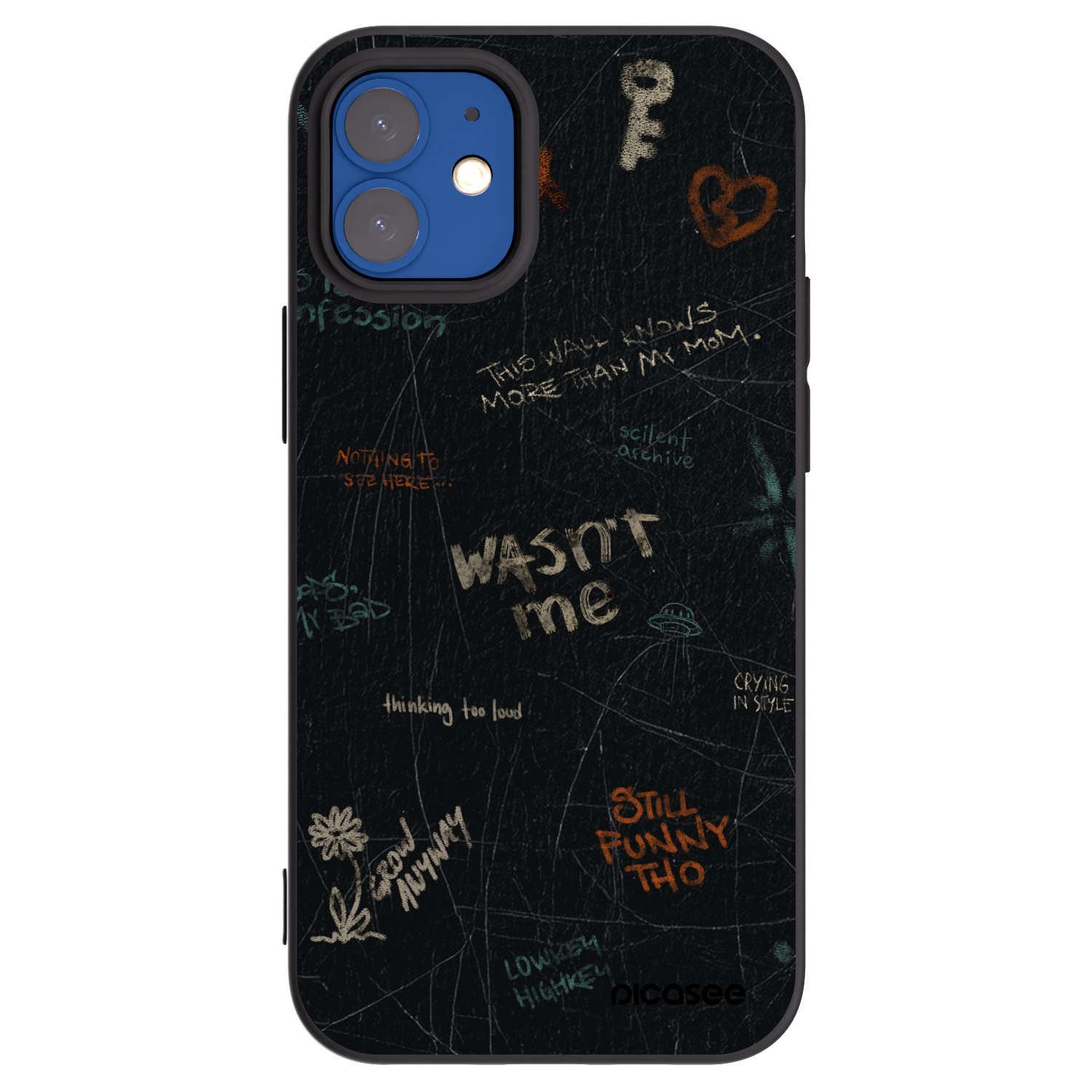 Picasee Μαύρη θήκη σιλικόνης για Apple iPhone 12 mini - CONFESSION