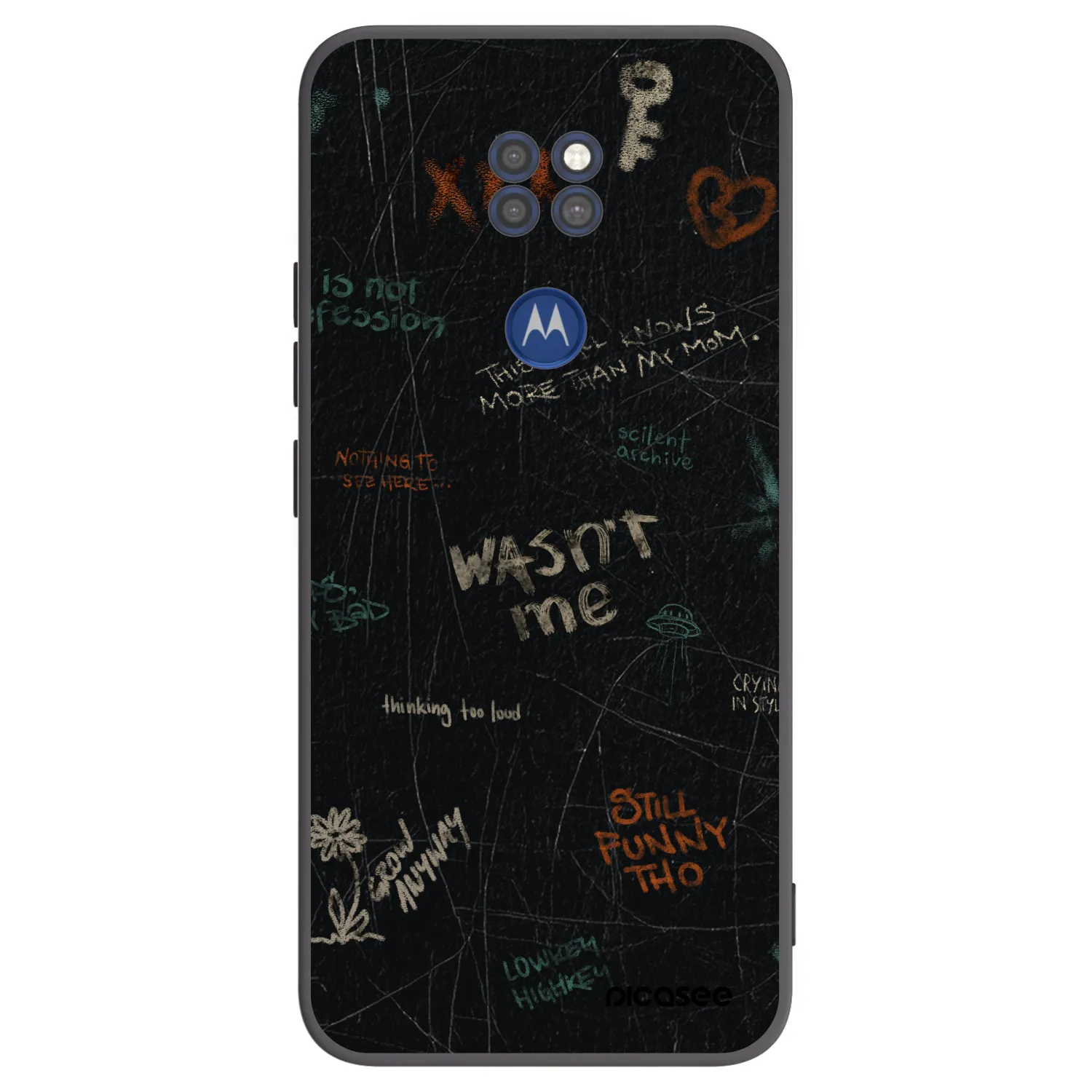 Picasee Μαύρη θήκη σιλικόνης για Motorola Moto G9 Play - CONFESSION