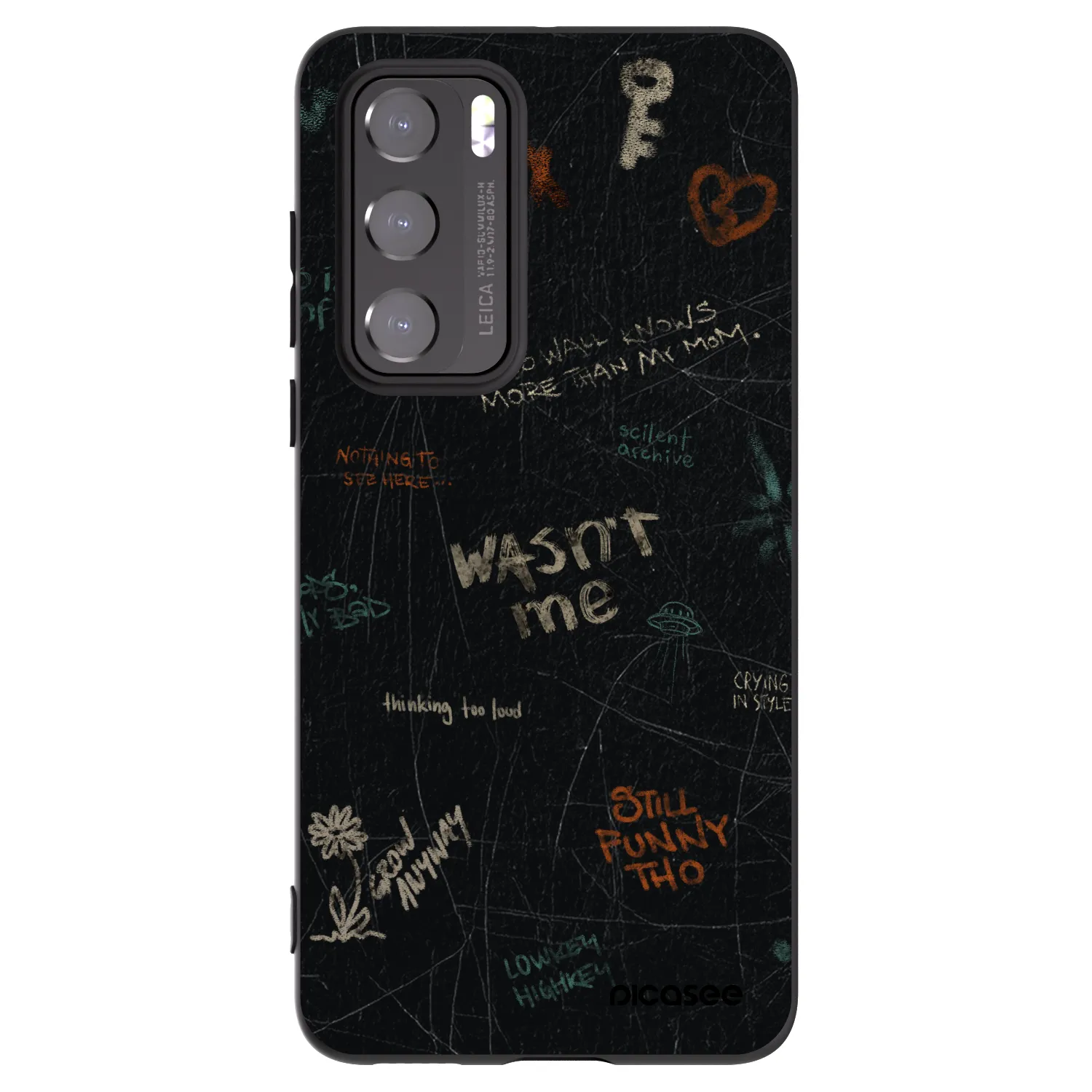 Picasee Μαύρη θήκη σιλικόνης για Huawei P40 - CONFESSION