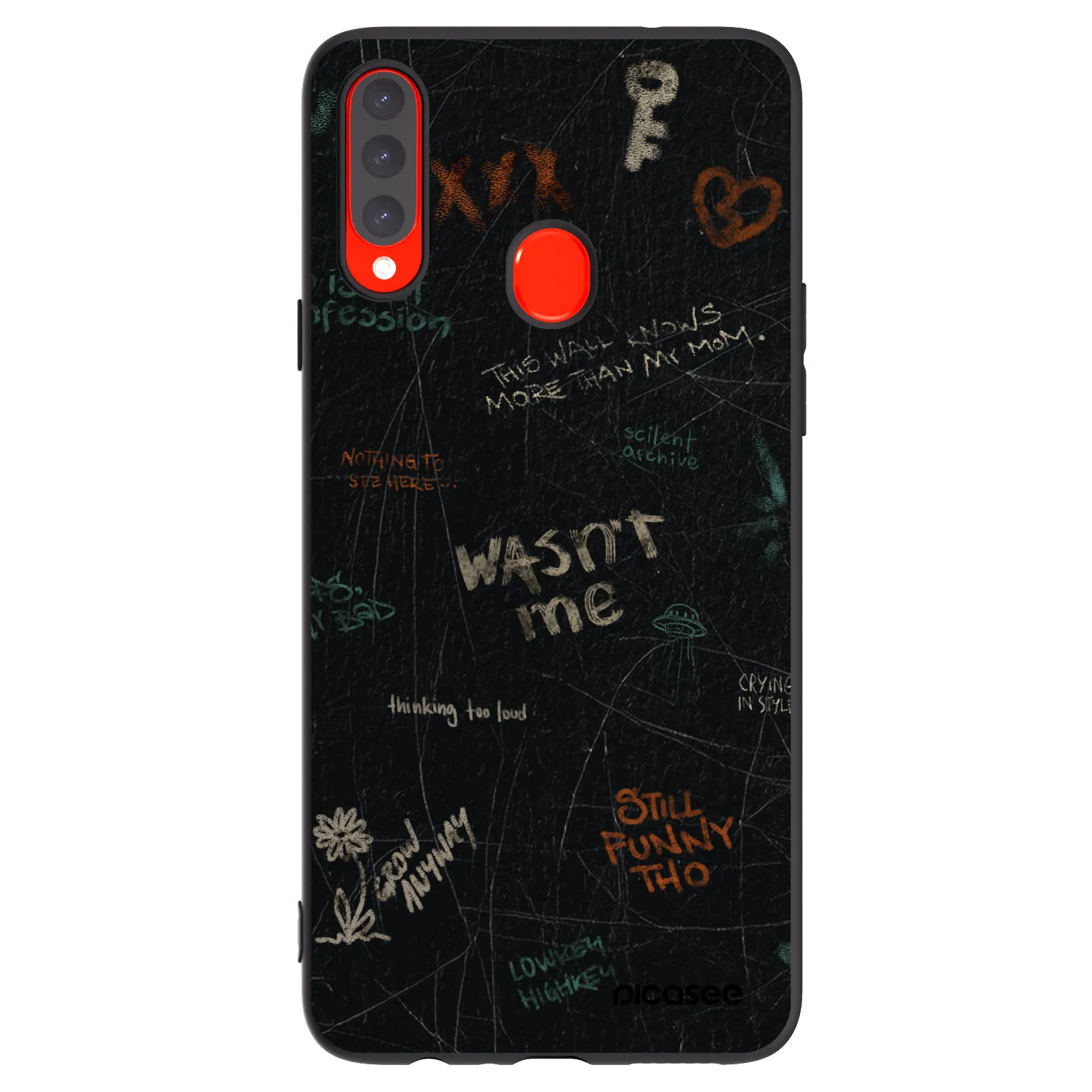 Picasee Μαύρη θήκη σιλικόνης για Samsung Galaxy A20s - CONFESSION