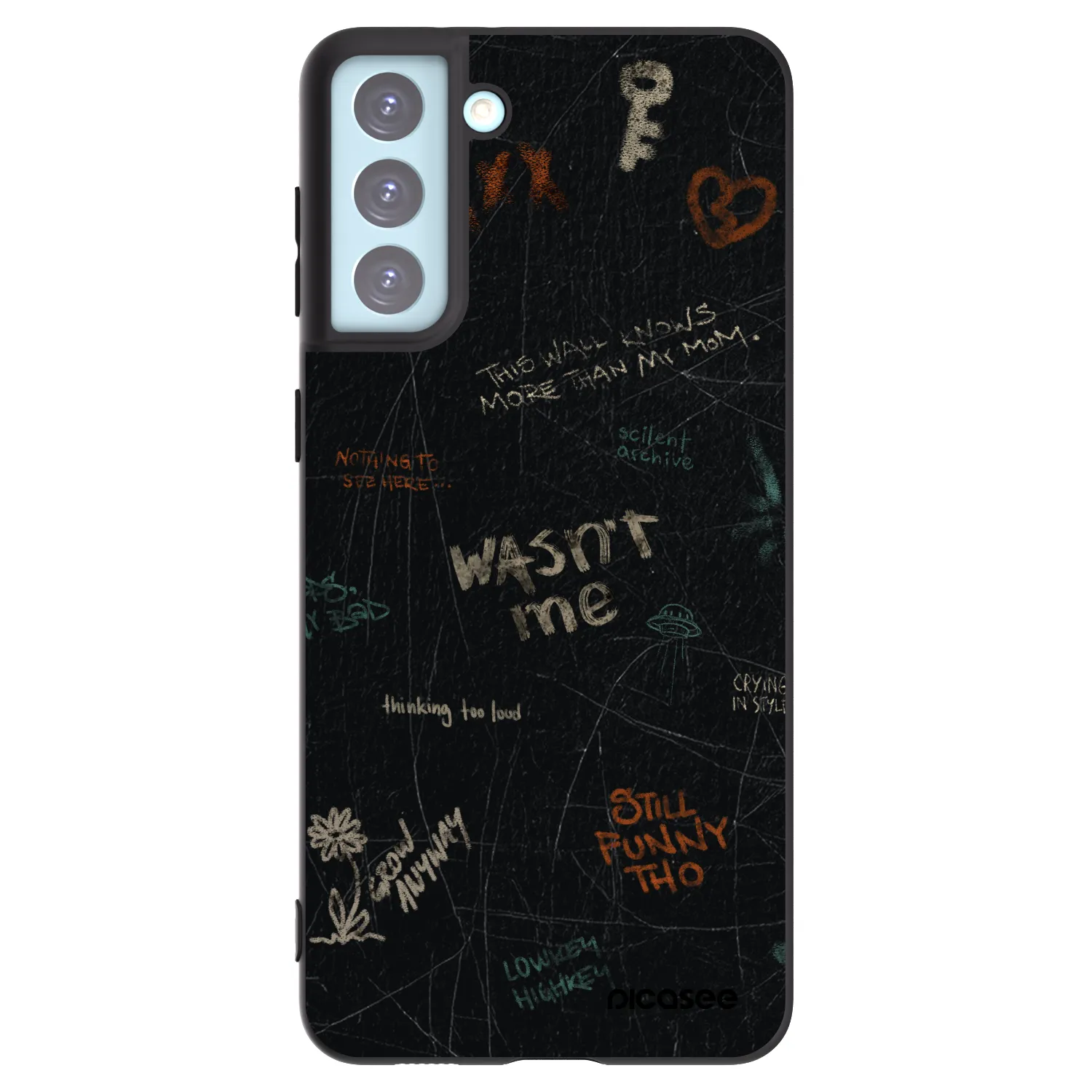 Picasee Μαύρη θήκη σιλικόνης για Samsung Galaxy S21+ 5G G996F - CONFESSION