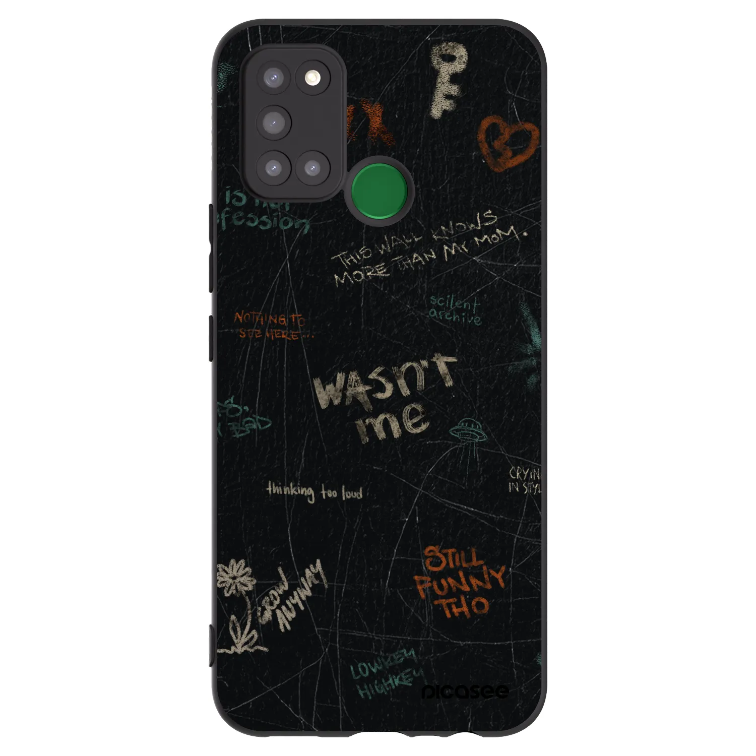 Picasee Μαύρη θήκη σιλικόνης για Realme 7i - CONFESSION