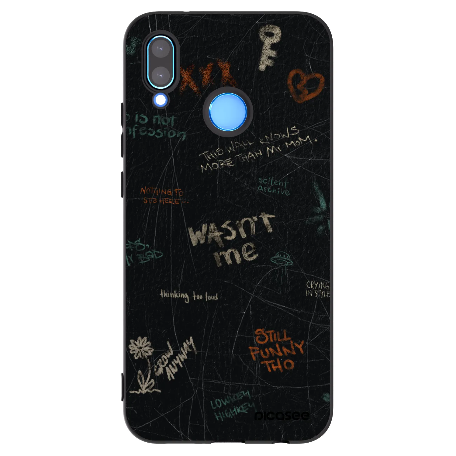 Picasee Μαύρη θήκη σιλικόνης για Huawei P20 Lite - CONFESSION