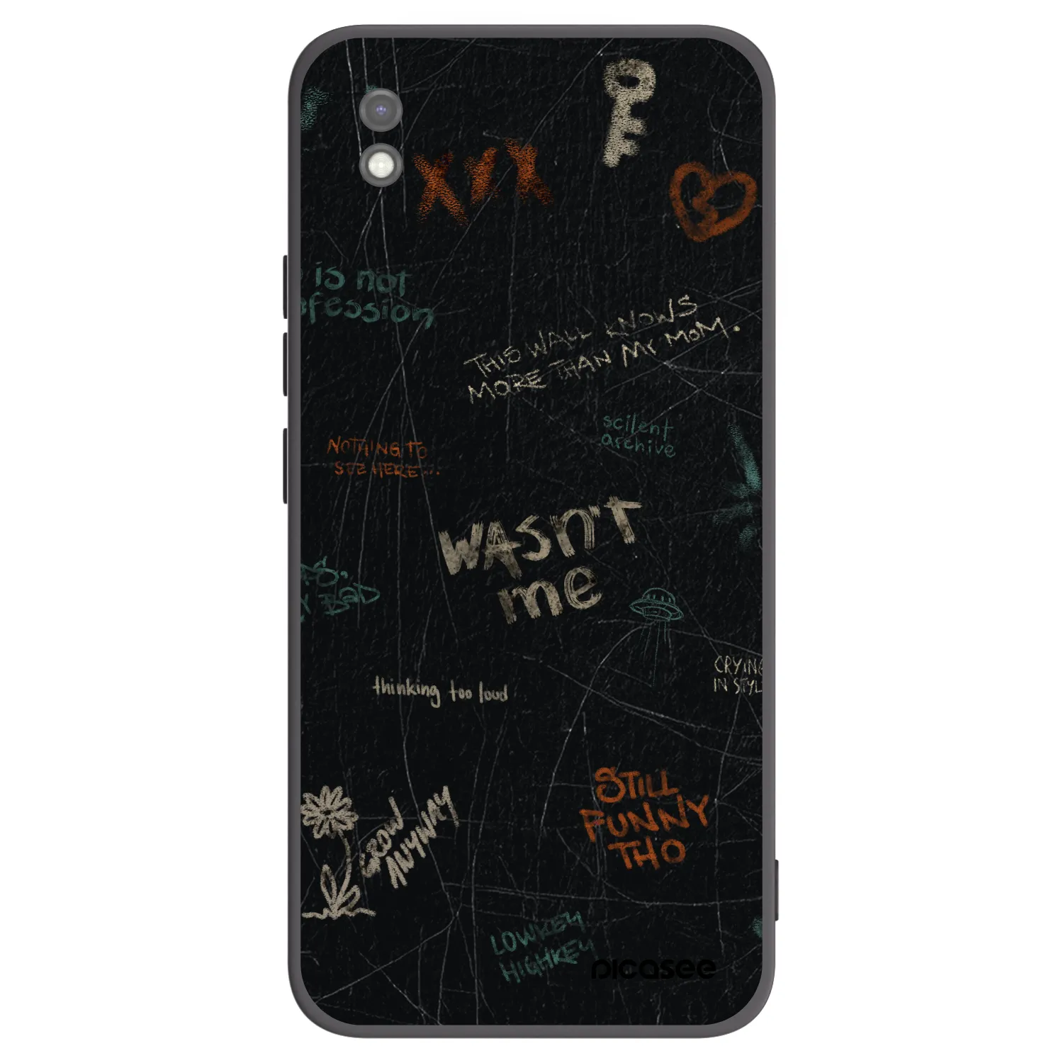 Picasee Μαύρη θήκη σιλικόνης για Xiaomi Redmi 9AT - CONFESSION