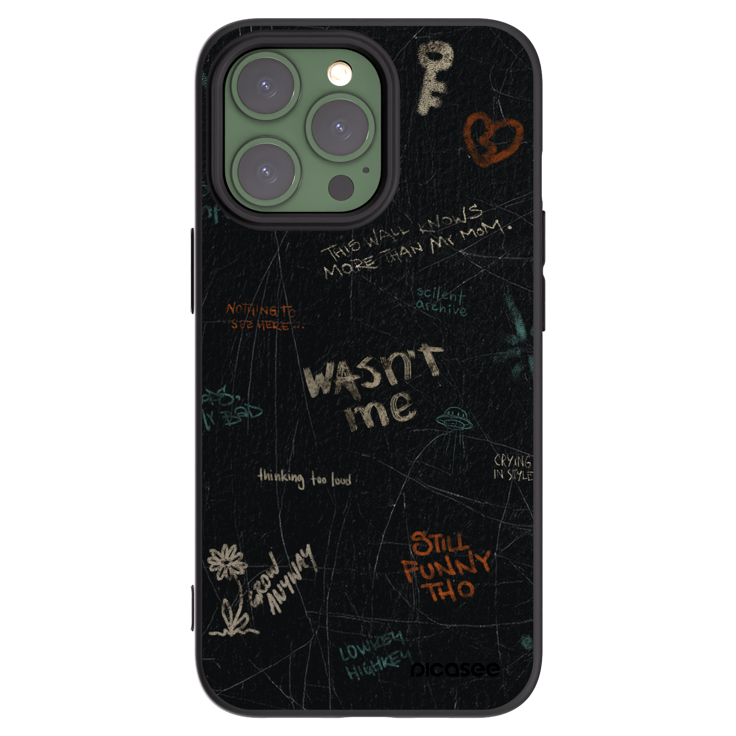 Picasee Μαύρη θήκη σιλικόνης για Apple iPhone 13 Pro - CONFESSION