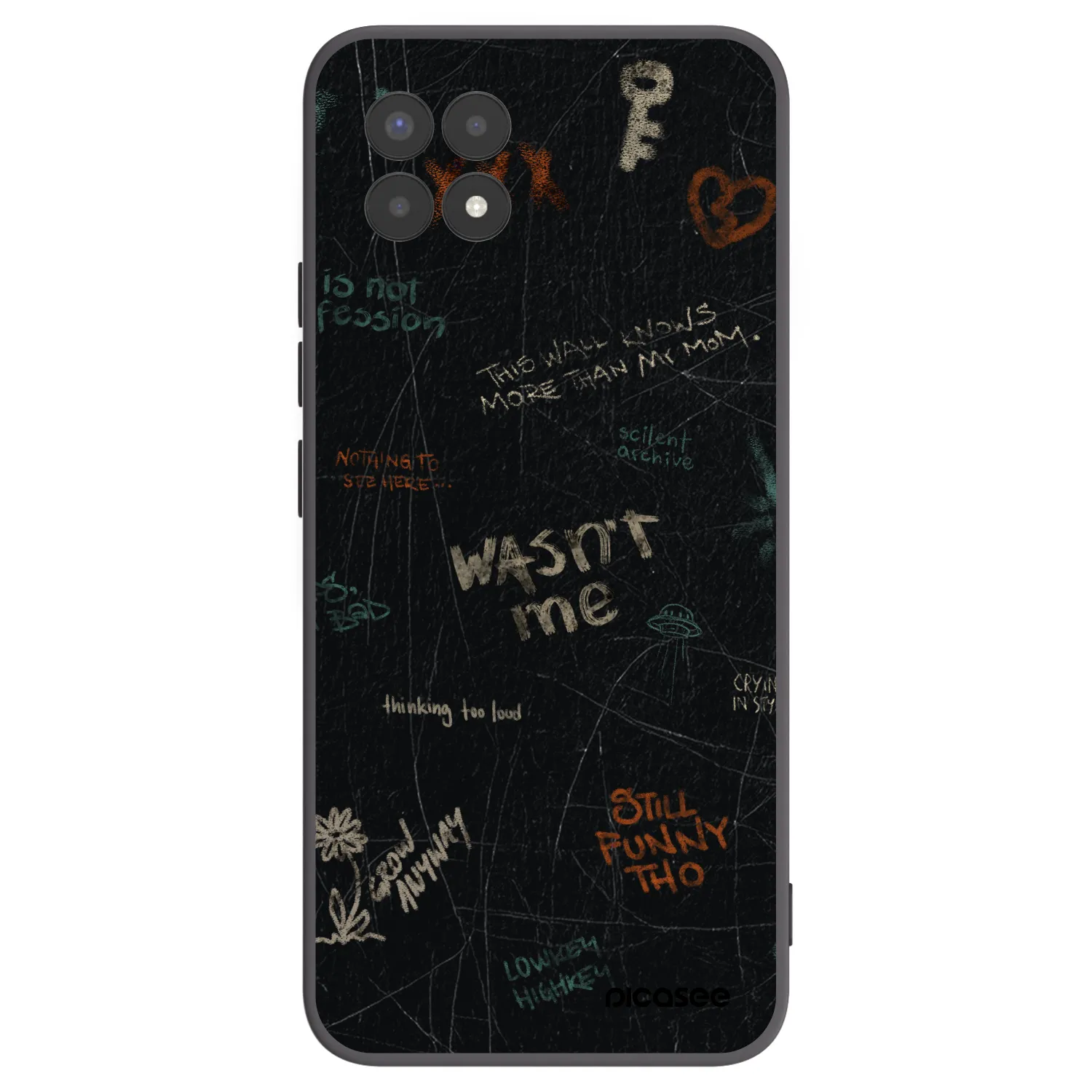 Picasee Μαύρη θήκη σιλικόνης για Realme 8i - CONFESSION