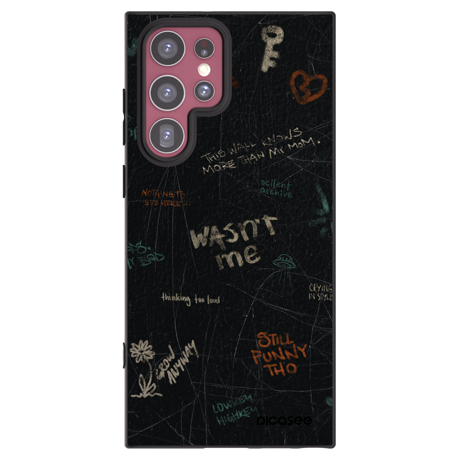 Picasee Μαύρη θήκη σιλικόνης για Samsung Galaxy S22 Ultra 5G - CONFESSION